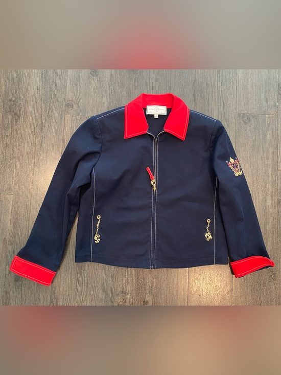 St. John Sport by Marie Gray Jackets & Blazers - St. John Marine Nautical Boat Knit Blazer Jacket Small Navy Blue Red Anchors